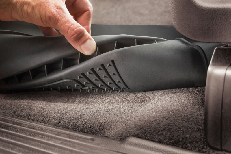 Ford F-250 Super Duty Floor Mats - Front + Rear - Husky Liners - X-act Contour - Black - `17-`27